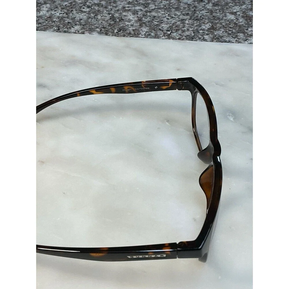 GUNNAR Rush Tortoise Blue Light Blocking Glasses Clear Lens Round Lightweight